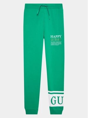 Zdjęcie produktu Guess Spodnie dresowe J3YQ11 KA6R4 Zielony Regular Fit