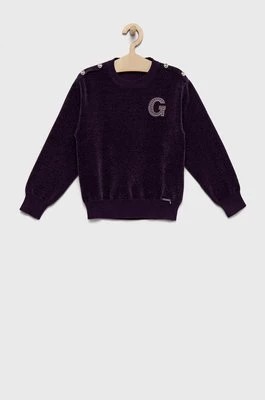 Zdjęcie produktu Guess sweter dziecięcy kolor fioletowy