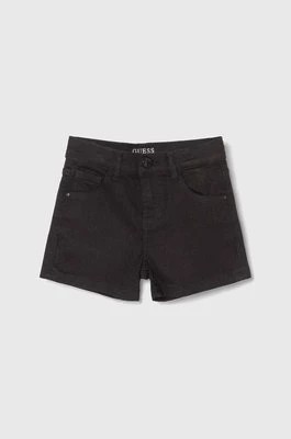 Zdjęcie produktu Guess szorty jeansowe dziecięce kolor czarny gładkie regulowana talia