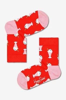 Zdjęcie produktu Happy Socks skarpetki dziecięce Milkshake kolor czerwony Skarpetki dziecięce Happy Socks Milkshake KMLK01-4300