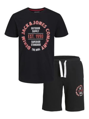 Zdjęcie produktu Jack&Jones Junior Komplet t-shirt i szorty sportowe 12235271 Czarny Regular Fit