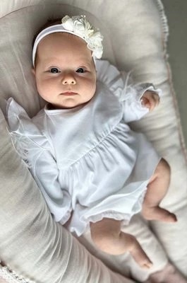 Zdjęcie produktu Jamiks sukienka bawełniana niemowlęca kolor biały mini rozkloszowana