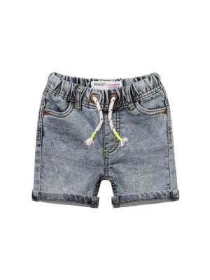 Zdjęcie produktu Jasnoniebieskie szorty jeansowe dla chłopca z wiązaniem Minoti