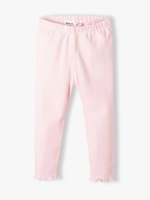 Zdjęcie produktu Jasnoróżowe legginsy dla dziewczynki prążkowane Minoti