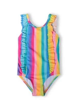 Zdjęcie produktu Jednoczęściowy kostium kąpielowy dziewczęcy w kolorowe paski Minoti