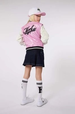 Zdjęcie produktu Karl Lagerfeld kurtka bomber dziecięca kolor różowy