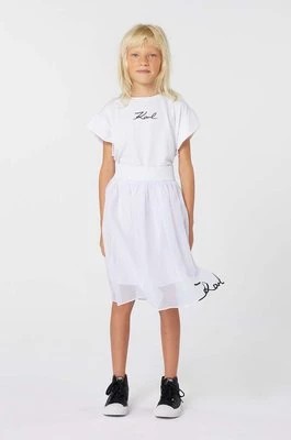 Zdjęcie produktu Karl Lagerfeld spódnica dziecięca kolor biały midi rozkloszowana