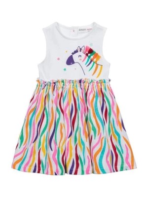 Zdjęcie produktu Kolorowa sukienka niemowlęca na lato bawełniana z zebrą Minoti