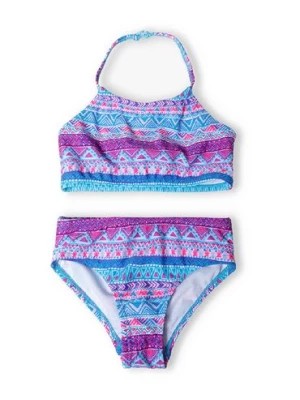 Zdjęcie produktu Kolorowe bikini z nadrukiem wiązane na szyi dla dziewczynki Minoti