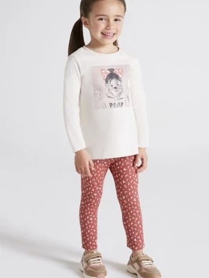 Zdjęcie produktu Komplet dziewczęcy kremowa bluzka + legginsy we wzory Mayoral