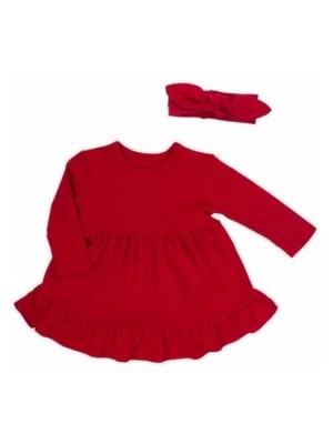 Zdjęcie produktu Komplet dziewczęcy sukienka i opaska czerwony Nicol