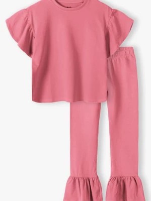 Zdjęcie produktu Komplet ubrań dla dziewczynki - t-shirt i spodnie - różowy - Limited Edition