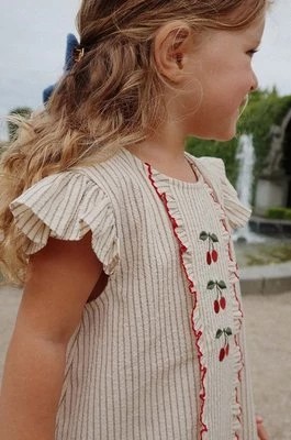 Zdjęcie produktu Konges Sløjd bluzka dziecięca kolor beżowy wzorzysta