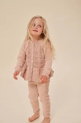 Zdjęcie produktu Konges Sløjd legginsy bawełniane dziecięce kolor różowy gładkie