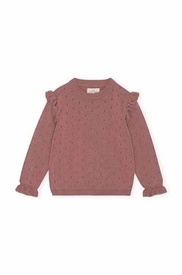Zdjęcie produktu Konges Sløjd sweter bawełniany dziecięcy kolor brązowy lekki