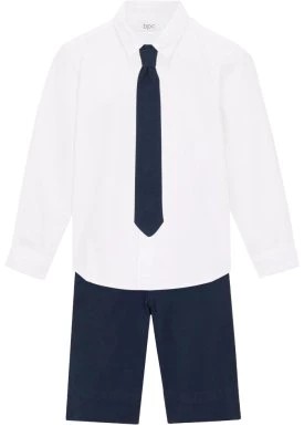 Zdjęcie produktu Koszula chłopięca + krótkie spodnie + krawat (3 części) bonprix