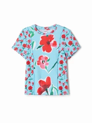 Zdjęcie produktu Koszulka z patchworkowym nadrukiem w kwiaty Desigual