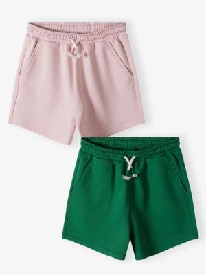 Zdjęcie produktu Krótkie spodenki dla dziewczynki - 2pak - zielone i różowe - Limited Edition