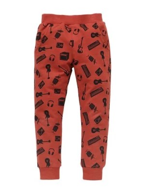 Zdjęcie produktu Luźne spodnie chłopięce z bawełny Let's rock czerwone Pinokio