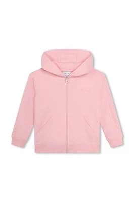 Zdjęcie produktu Marc Jacobs bluza bawełniana dziecięca kolor różowy z kapturem z aplikacją