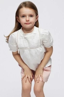 Zdjęcie produktu Mayoral bluzka bawełniana dziecięca kolor beżowy gładka