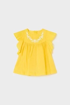Zdjęcie produktu Mayoral bluzka bawełniana niemowlęca kolor żółty gładka