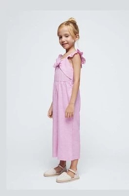 Zdjęcie produktu Mayoral kombinezon lniany dziecięcy kolor fioletowy