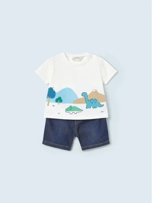 Zdjęcie produktu Mayoral Komplet t-shirt i szorty jeansowe 1268 Kolorowy Regular Fit