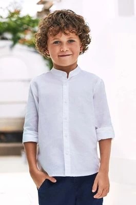 Zdjęcie produktu Mayoral koszula z domieszką lnu dziecięca kolor biały