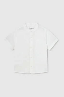 Zdjęcie produktu Mayoral koszula z domieszką lnu niemowlęca kolor biały
