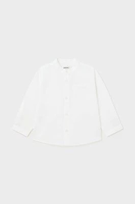 Zdjęcie produktu Mayoral koszula z domieszką lnu niemowlęca kolor biały