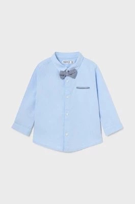 Zdjęcie produktu Mayoral koszula z domieszką lnu niemowlęca kolor niebieski