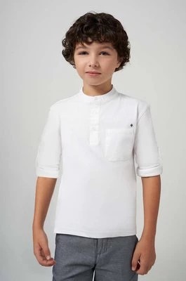 Zdjęcie produktu Mayoral longsleeve bawełniany dziecięcy kolor biały gładki