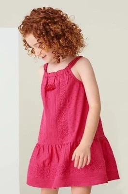 Zdjęcie produktu Mayoral sukienka bawełniana dziecięca kolor bordowy midi prosta