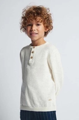Zdjęcie produktu Mayoral sweter z domieszką lnu dziecięcy kolor beżowy lekki
