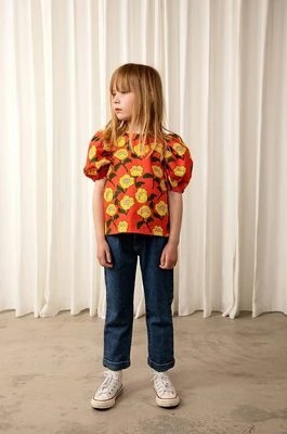 Zdjęcie produktu Mini Rodini bluzka bawełniana dziecięca kolor pomarańczowy wzorzysta