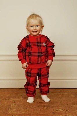 Zdjęcie produktu Mini Rodini spodnie dresowe bawełniane dziecięce kolor czerwony wzorzyste