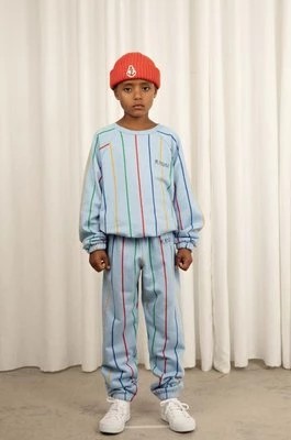 Zdjęcie produktu Mini Rodini spodnie dresowe bawełniane dziecięce kolor niebieski wzorzyste