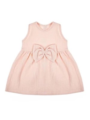 Zdjęcie produktu Muślinowa sukienka na ramiączkach dla dziewczynki w kolorze różowym Nicol