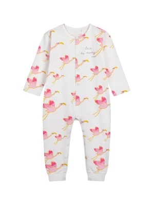 Zdjęcie produktu Pajac dla dziecka do 2 lat, z flamingami i napisem lecę do mamy, biały Endo