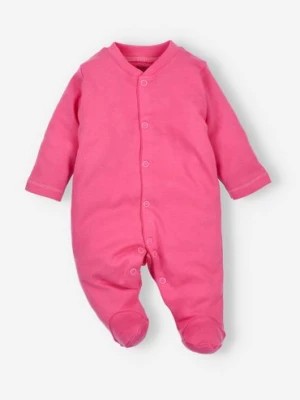 Zdjęcie produktu Pajac niemowlęcy z bawełny organicznej dla dziewczynki w kolorze malinowym NINI