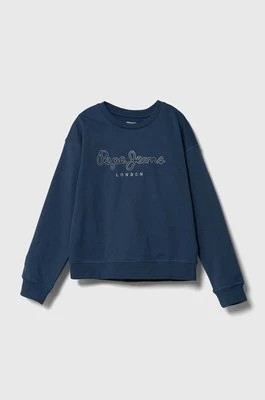 Zdjęcie produktu Pepe Jeans bluza bawełniana dziecięca ROSE kolor niebieski z nadrukiem