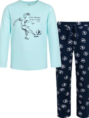 Zdjęcie produktu Piżama z długim rękawem dla chłopca, z piłkarzem, niebieska, 2-8 lat Endo