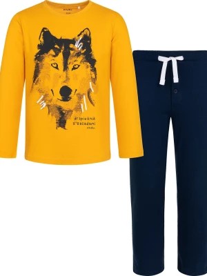 Zdjęcie produktu Piżama z długim rękawem dla chłopca, z wilkiem, żółta, 3-8 lat Endo