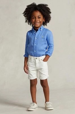 Zdjęcie produktu Polo Ralph Lauren koszula lniana dziecięca kolor niebieski