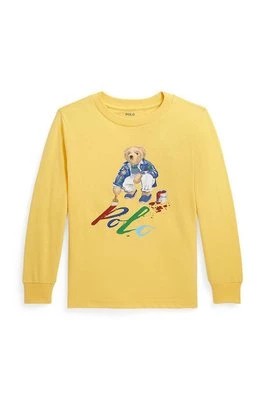 Zdjęcie produktu Polo Ralph Lauren longsleeve bawełniany dziecięcy kolor żółty z nadrukiem
