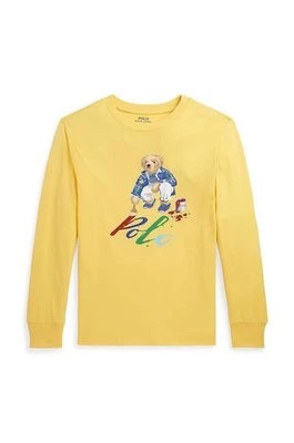 Zdjęcie produktu Polo Ralph Lauren longsleeve bawełniany dziecięcy kolor żółty z nadrukiem