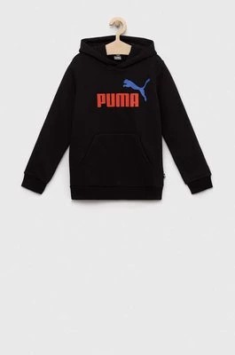 Zdjęcie produktu Puma bluza dziecięca ESS+ 2 Col Big Logo Hoodie FL B kolor czarny z kapturem z nadrukiem