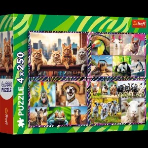 Zdjęcie produktu Puzzle 4 x 250 el. Zabawne zwierzaki
