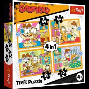 Zdjęcie produktu Puzzle 4w1 - Garfield kocha lazanię
